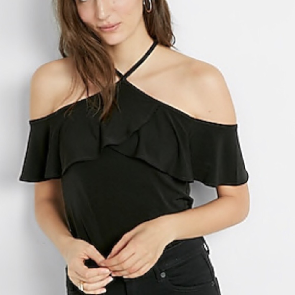 Express XS black off-shoulder top NWT